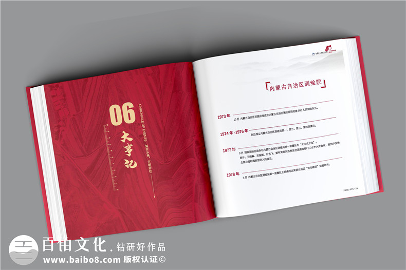 單位40周年紀念冊-測繪院企業(yè)40周年慶畫冊設(shè)計怎么做